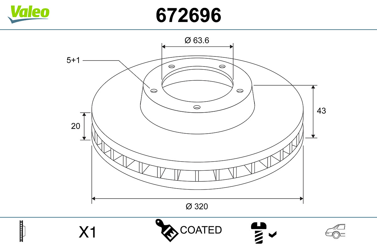 VALEO 672696 Bromsskiva
